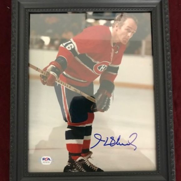 FRAMED NHL MONTREAL CANADIENS PSA CERTIFIED COA Autograph Picture HENRI RICHARD - Picture 1 of 3